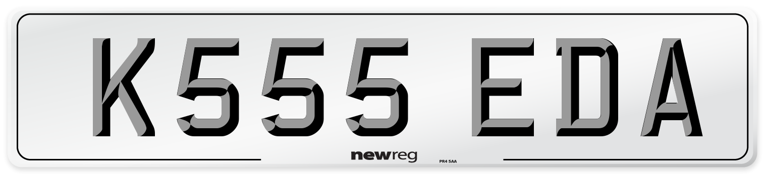 K555 EDA Number Plate from New Reg